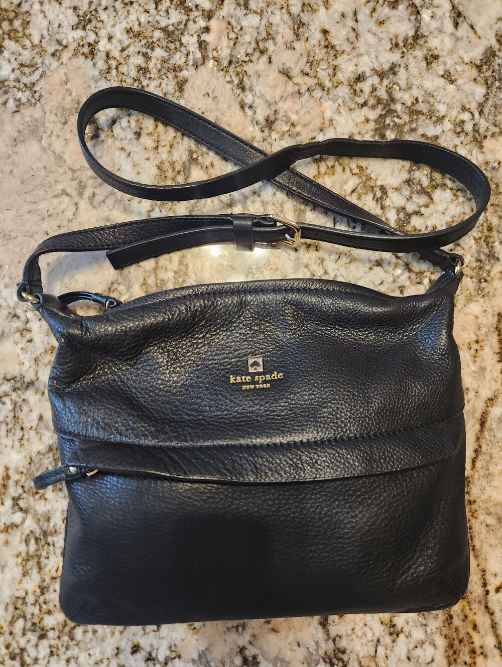 Kate Spade NY Handbag, Grant Park Starla Crossbody Black Pebbled Leather EUC